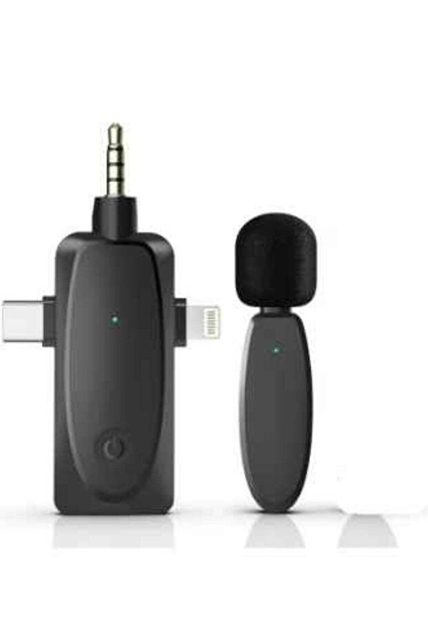 Wireless Lavalier Microphone 3 in 1 For iPhone USB C Plug and Play Intelligent Noise Reduction Mini Mic Live Streaming