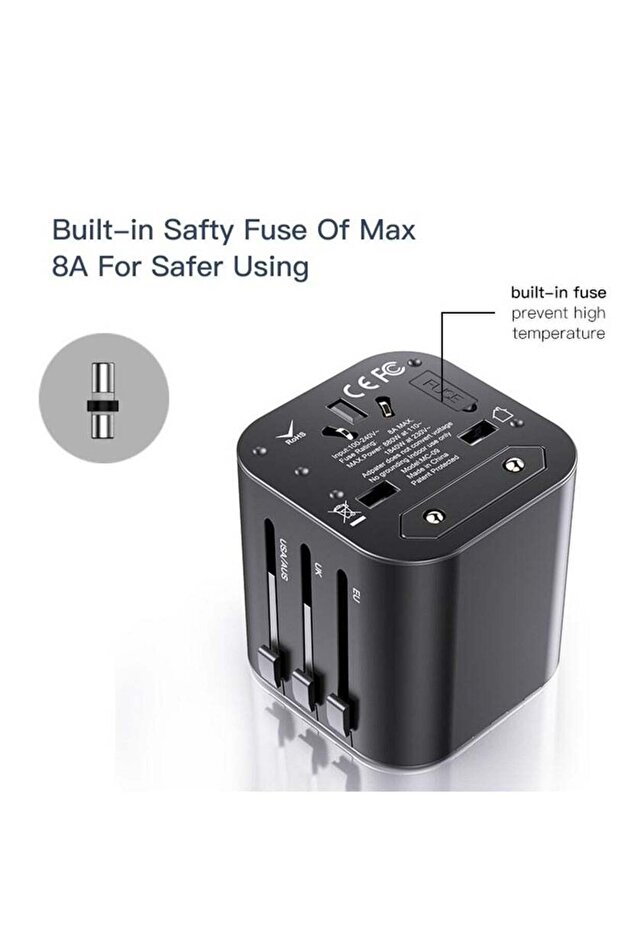 MC-09 Multi-function Universal Travel Adapter Plug (Black) - 5