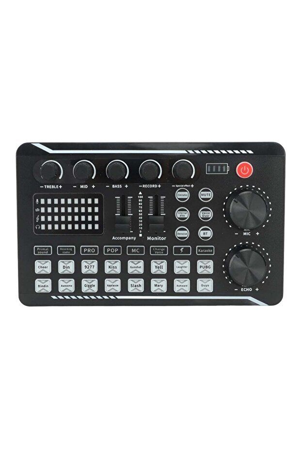 Bluetooth Mini Sound Mixer Board with Voice Changer & Noise Reduction – Live Sound Card Audio Interface