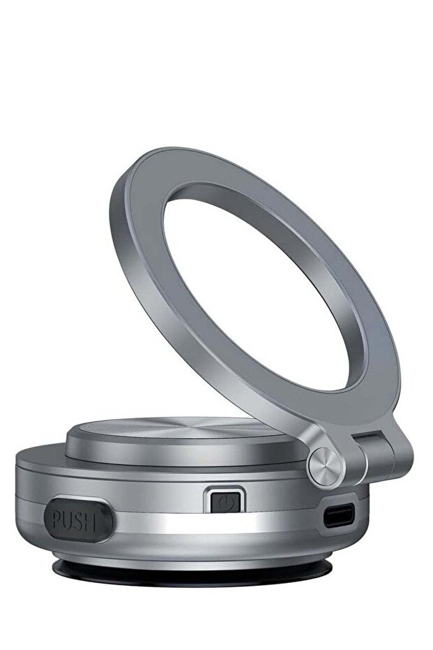Magnetic Vacuum Suction Car Phone Holder Mount C1 – 360° Rotating for All Smooth Surfaces (Silver)