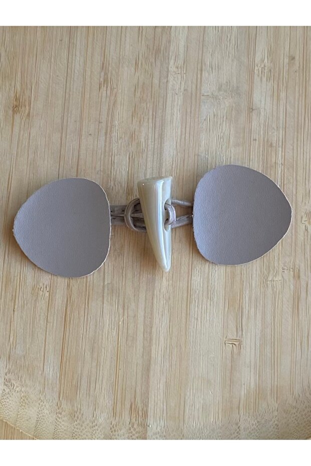 Leather Button Set 2 Pieces Mink