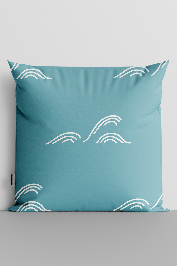 White Abstract Shapes Double Sided Digital Printed Throw Pillow Cover