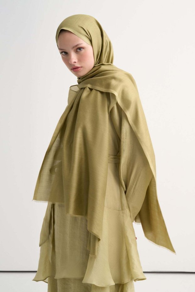 Soft Green Plain Silk Shawl