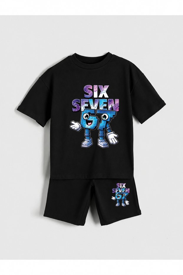 Six Seven Printed Boys' Shorts Set (100% Cotton)