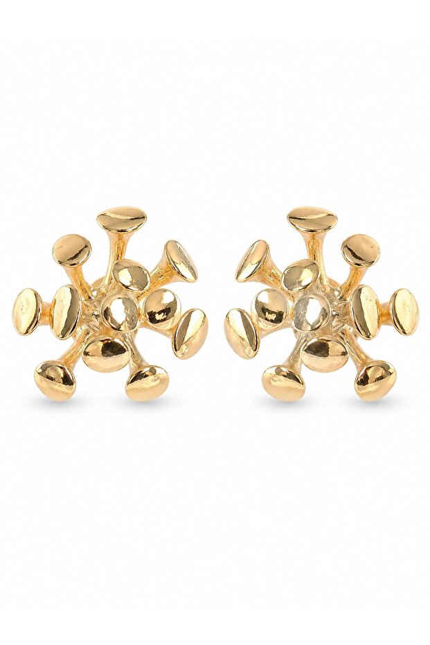 Brass Gold Color Virus Figure Model Women's Earrings