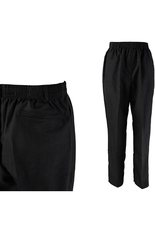 Men's Shalwar Trousers, Black Color, Size 3, Seasonal Fabric, Prayer Shalwar, Elastic Waist, Comfortable Loose Trousers