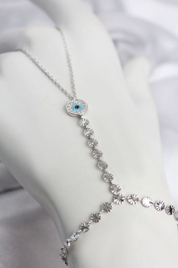 Silver Color Brass Zircon Stone Evil Eye Model Shahmeran