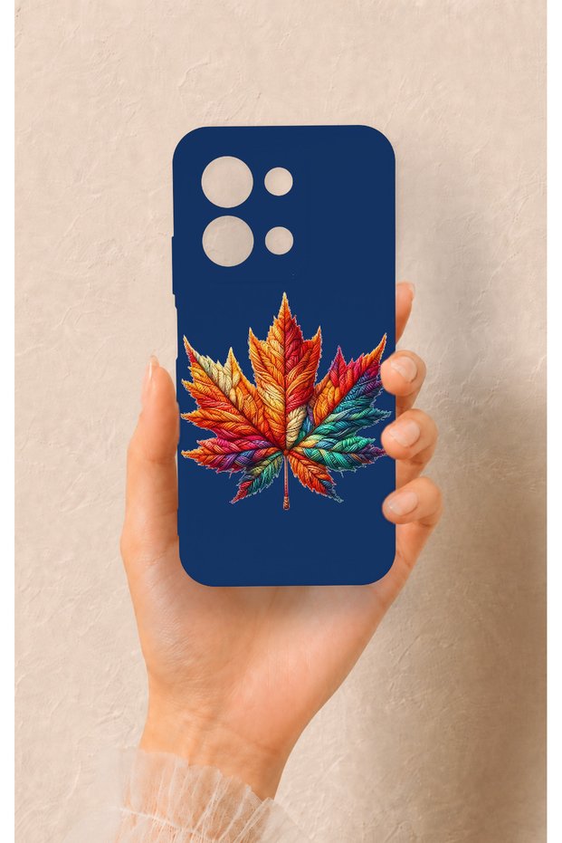 Redmi 15C 4g Compatible Colorful Leaf Pattern Silicone Case
