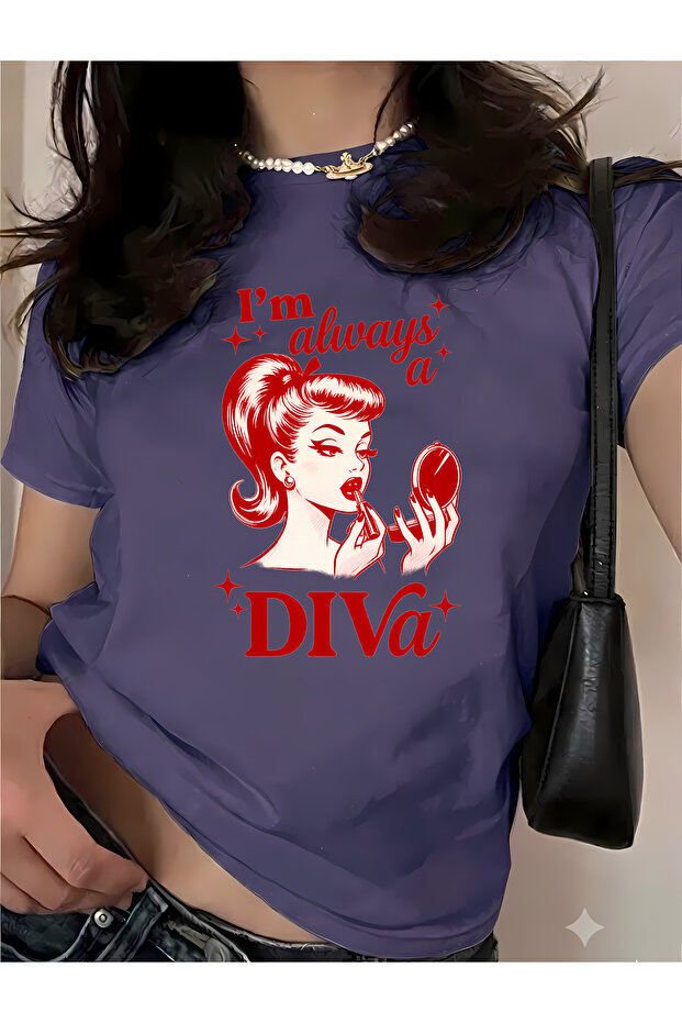 Diva Makeup Printed Women's Oversize Cotton T-Shirt