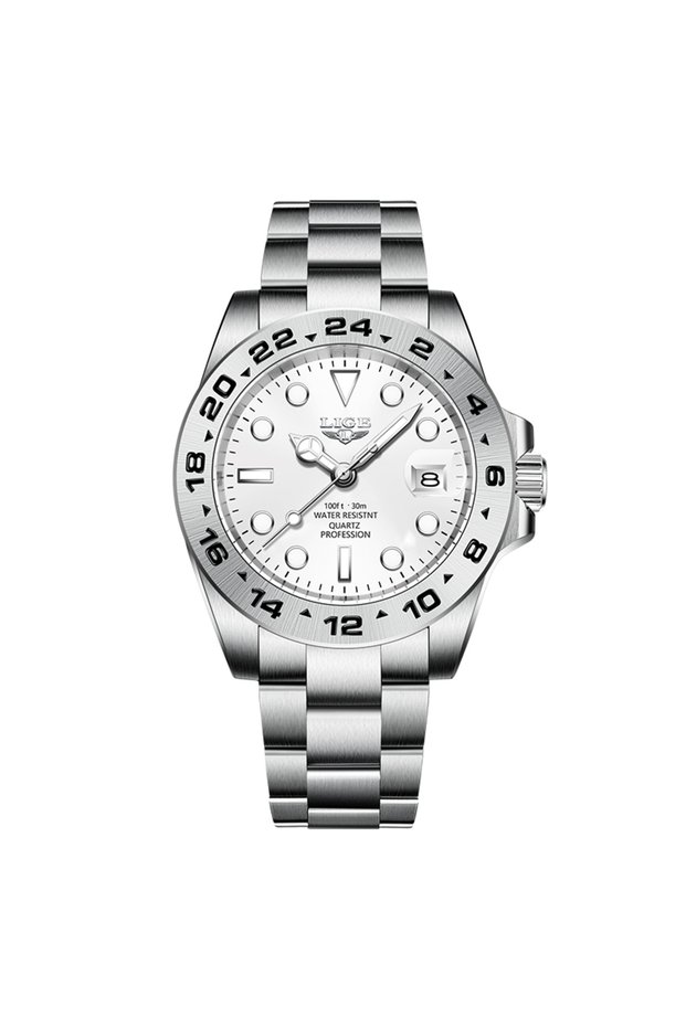 LIGE Silver white LIGE Hot Sell Men Watch Sport Mens Watches Top Brand Luxury Waterproof Full Stee