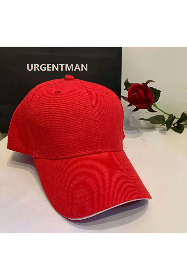 54cm-62cm Red Unisex Cap Casual Acrylic Plain Baseball Cap Adjustable Hats For Women Men Hip Hop Cap