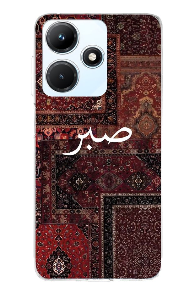 Infinix Hot 30I Compatible Vintage Carpet Pattern Transparent Phone Case