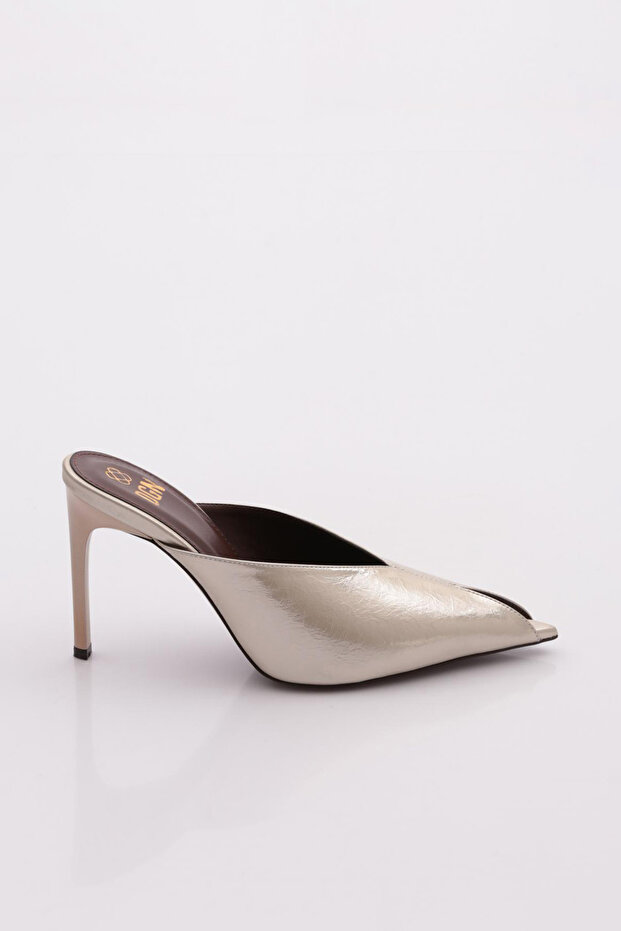 0129 Women's Heeled Evening Dress Slippers