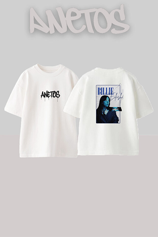 Billie Eilish_103 Design Printed Unisex Oversize White Tshirt