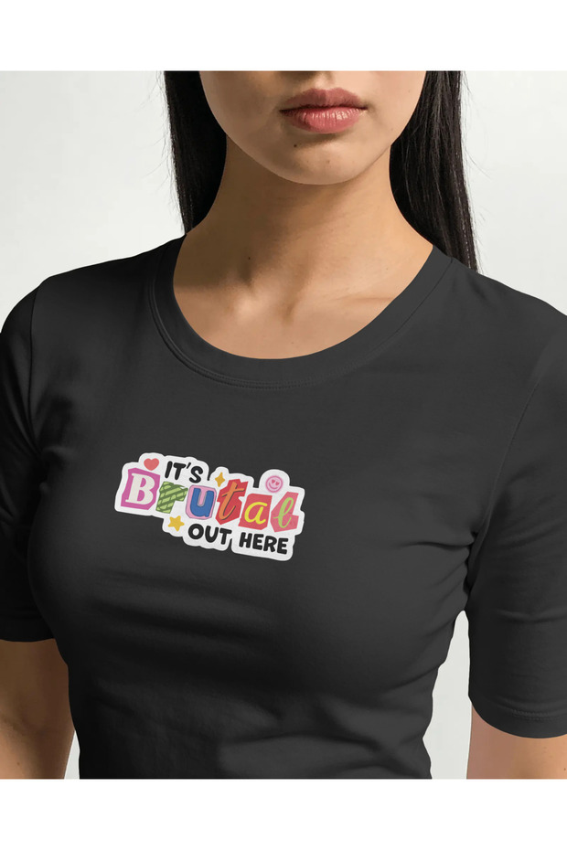Brutal Out There Regular Unisex Black T-Shirt