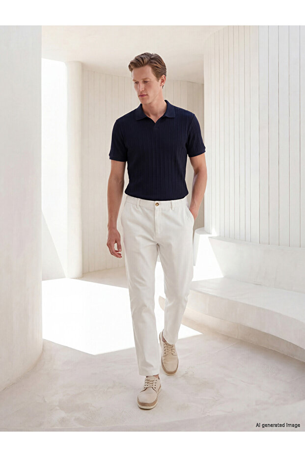 Nevavm Regular Fit Textured Men's Trousers with Difference