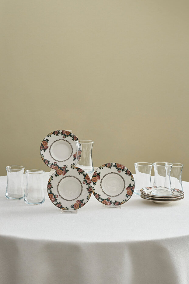 Rosetta 12 Piece Tea Cup Set for 6 People