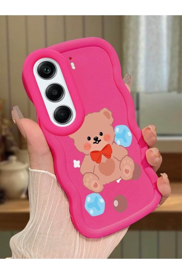 Tecno Camon 40 Pro 5g Compatible Case Camera Protector Red Silicone Couple Phone Case Bear Pattern