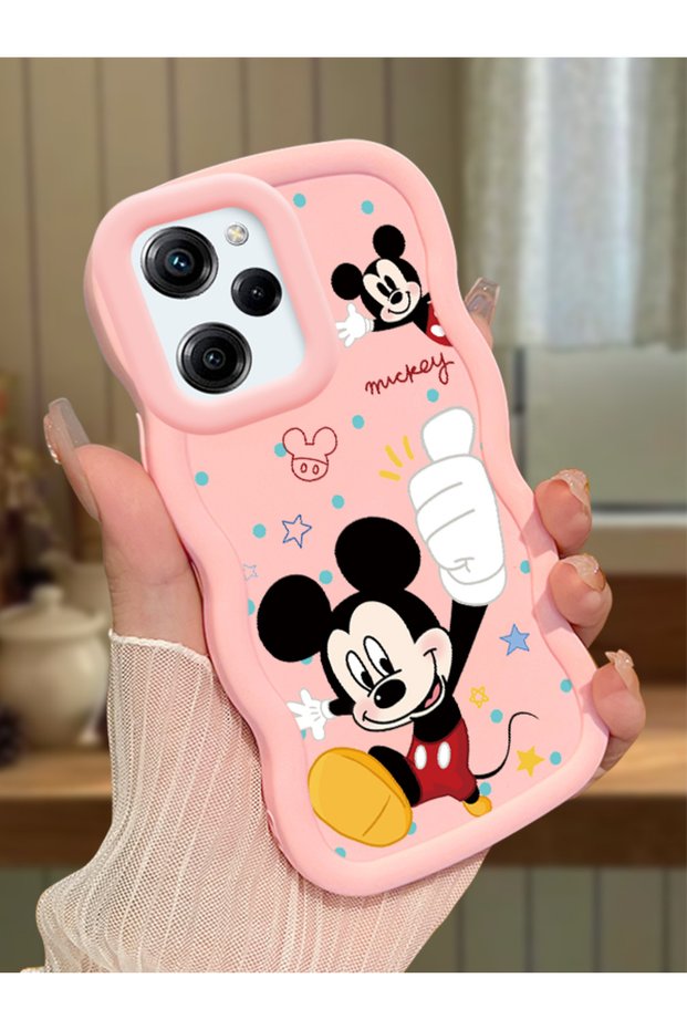 Poco X5 Pro 5g Compatible Case Camera Protector Pink Silicone Couple Phone Case Cute Pattern