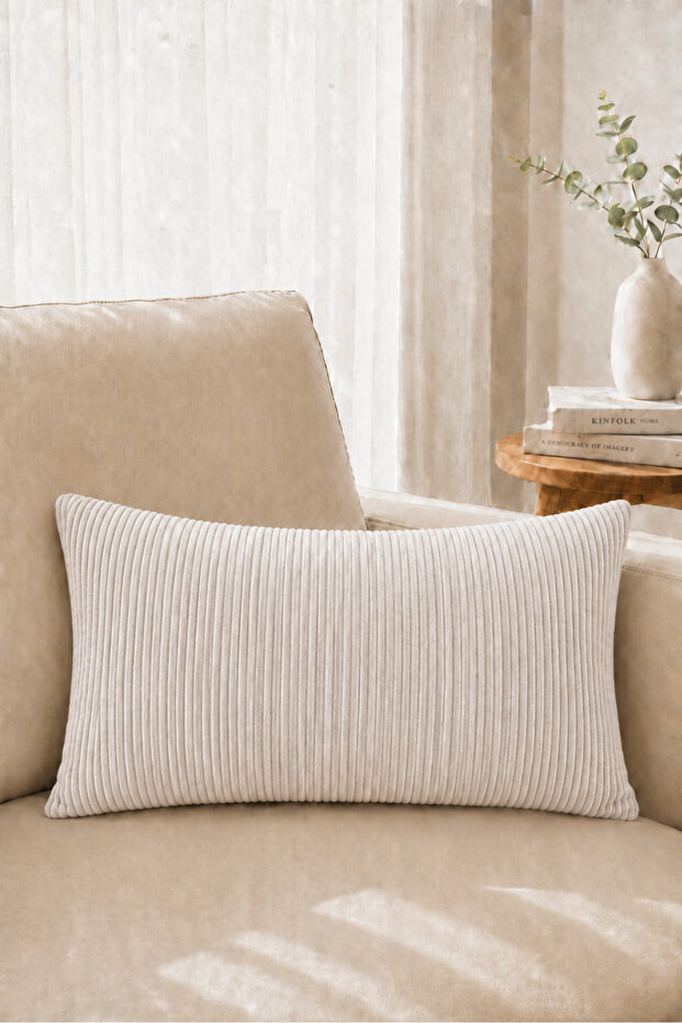 Corduroy Decorative Throw Pillow 30X50 cm - Stone Orchid