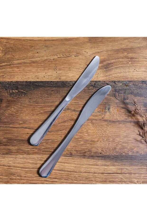 Rosemarry 2-Piece Dinner Knife Set Silver Elegant Stainless Steel Design Perfect For Formal Or Everyday Dining Durable And Sharp Blades For Comfortable Use-