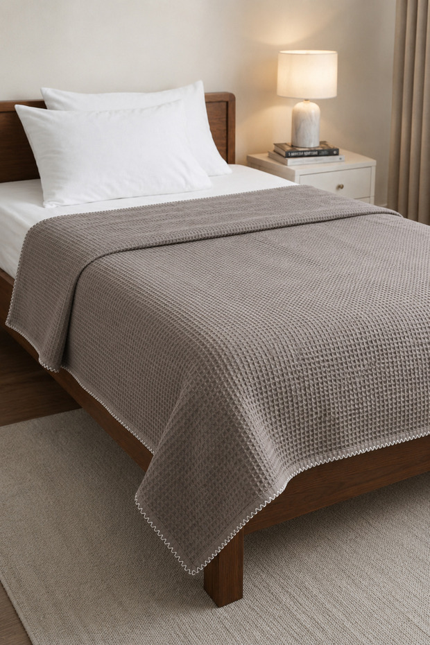 100% Cotton Single Crochet Waffle Pike Bedspread 160X220 cm