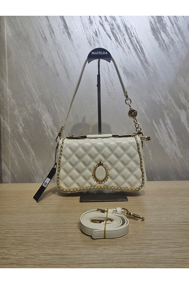 Women's 3-Compartment Crossbody Shoulder Bag with Adjustable Strap