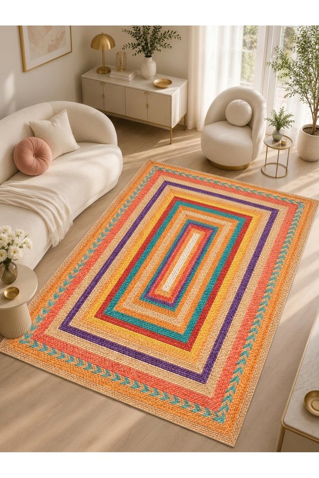 Sdt Traditional Patterned Modern Woven Base Decorative Carpet Sdtamor2579