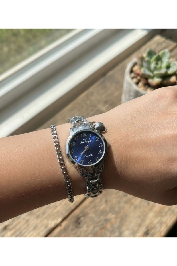 Women's Steel Wristwatch with Bracelet Gift - Silver Color Pink Dial Elegant Design Quartz Women's Watch