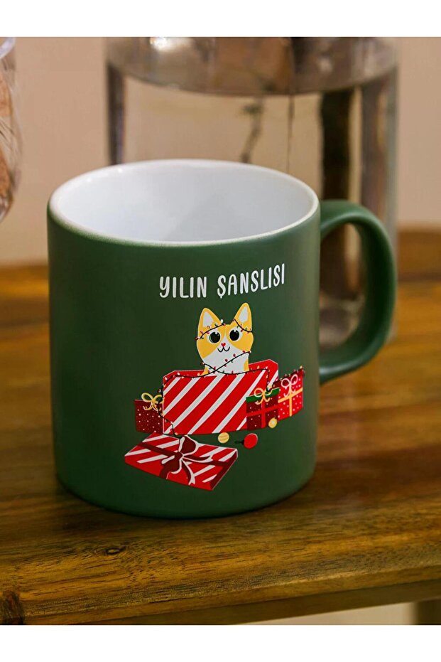 كوب سيراميك أحمر بتصميم السنة الجديدة من إل سي دبليو هوم، سعة 320 مل