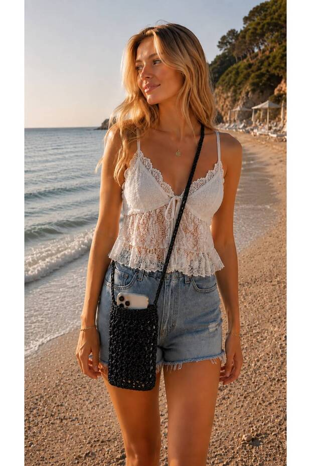 Straw Phone Bag, Paper String Bag