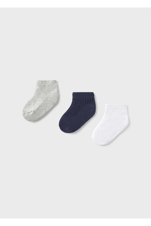 Baby Boy Cotton Baby Boy Booties Socks Set of 3 Mixed Colors