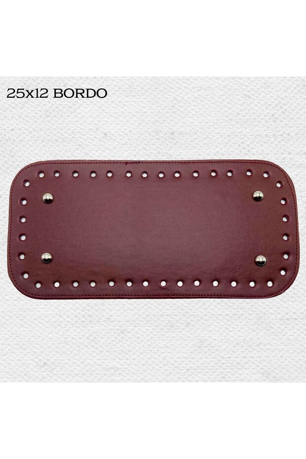 Stitched Rivet Bag Base 25X12 Claret Red