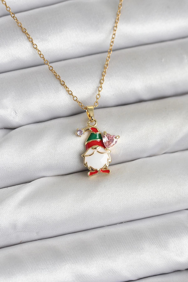 316L Steel Chain Gold Color Christmas Theme Women's Necklace