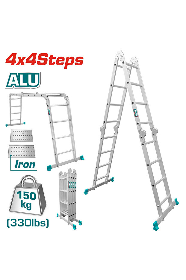 سلم المنيوم متعدد الاستخدامات 4x4Steps THLAD04441 توتال