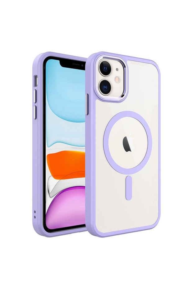 iPhone 11 Case Magsafe Transparent Back Face Camera Raised Silicone