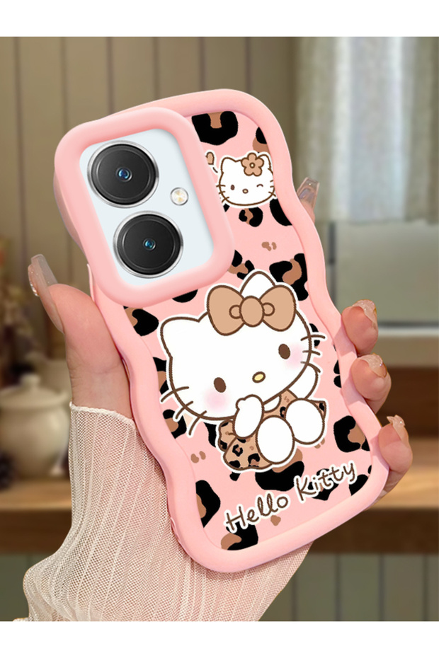 Vivo Y27 Compatible Case Camera Protector Pink Silicone Couple Phone Case Kitty Pattern