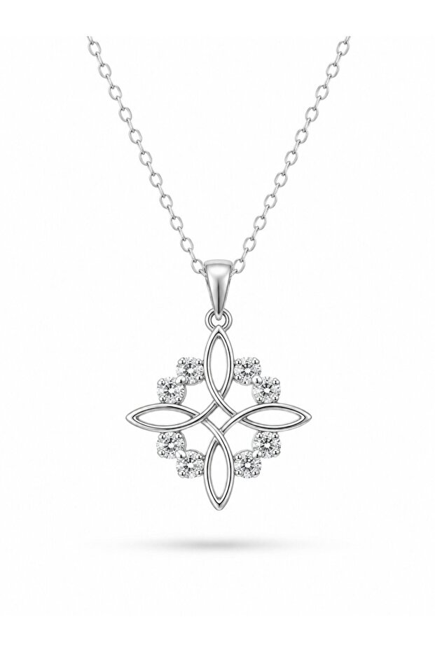 316L Steel Chain Silver Color Infinity Model Zircon Stone Women's Necklace