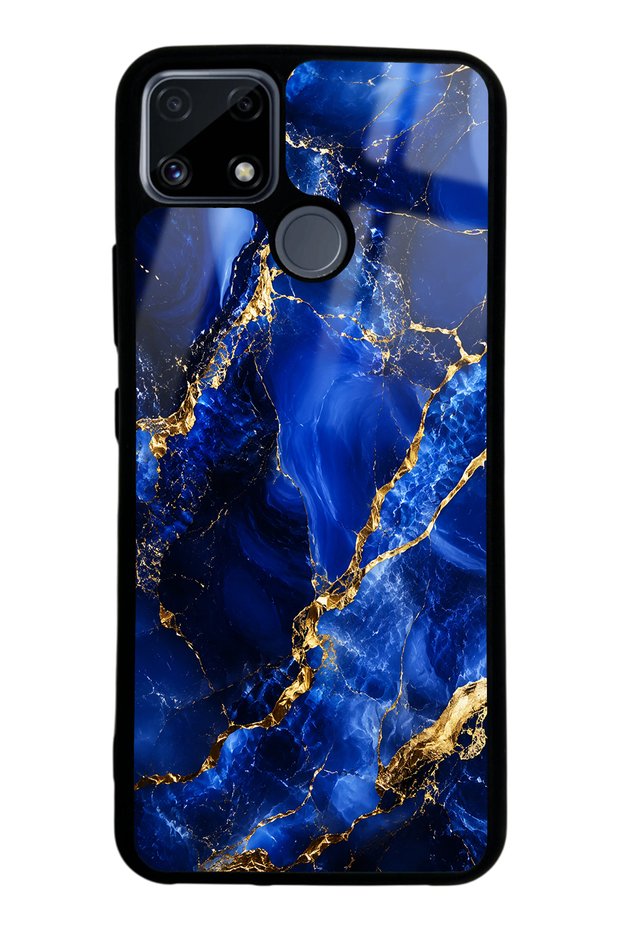 Realme C25 Sapphire Gold Marble Design Glossy Phone Case