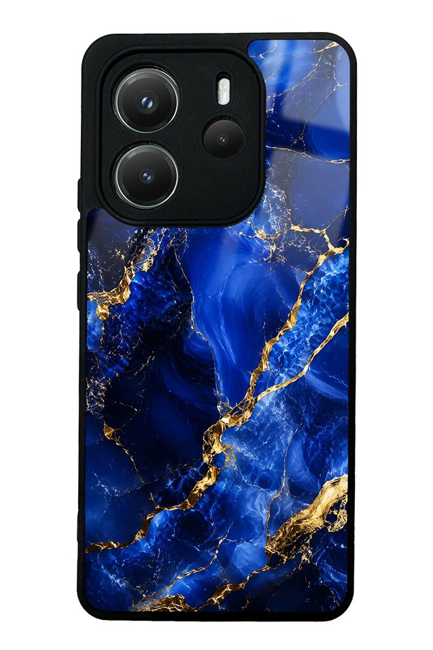 Xiaomi Redmi Note 14 4g Sapphire Gold Marble Design Glossy Phone Case