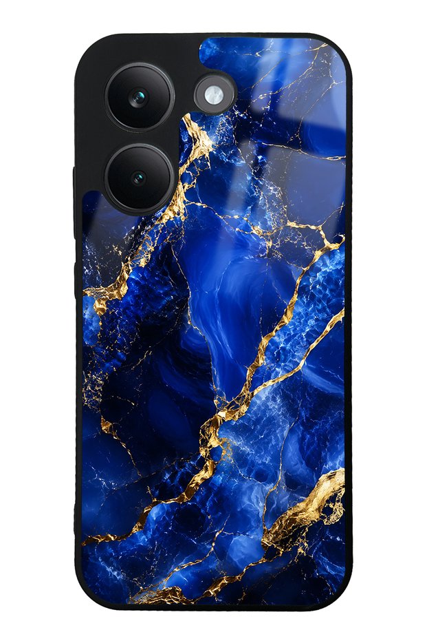 Xiaomi Poco X8 Pro Sapphire Gold Marble Design Glossy Phone Case