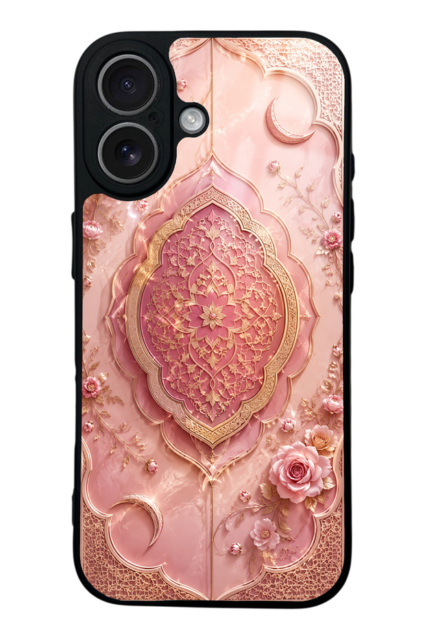 iPhone 17 Blush Crescent Palace Design Glossy Phone Case