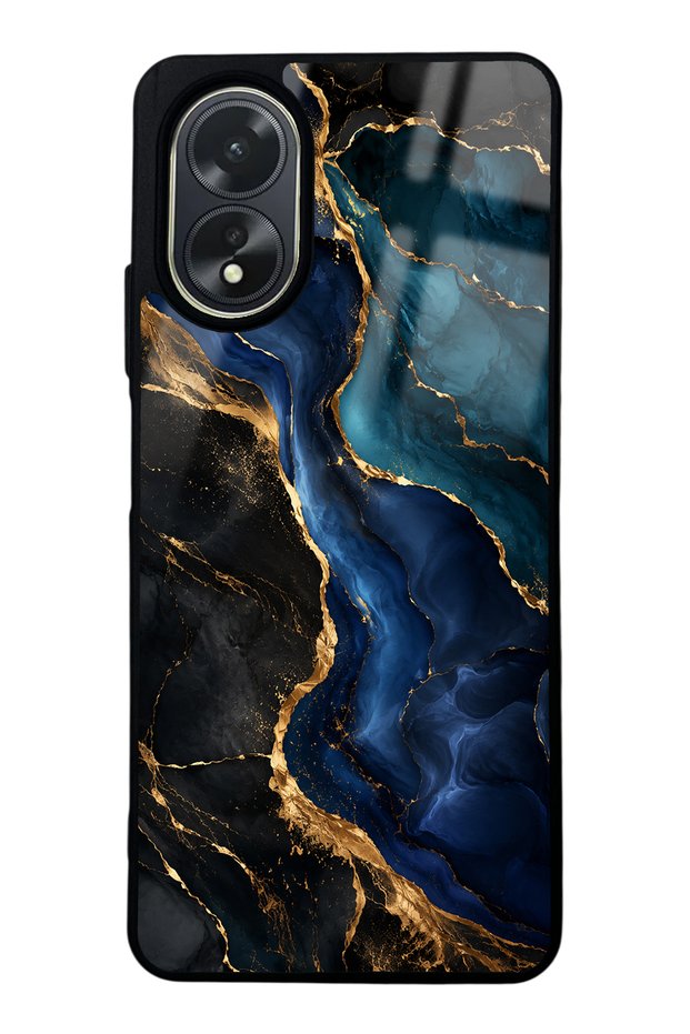 Oppo A38 Midnight Sapphire Marble Design Glossy Phone Case