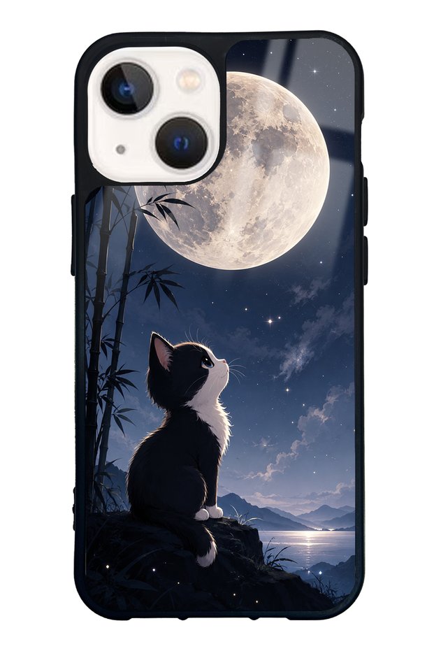 حافظة هاتف لامعة بتصميم Moon Guardian Kitty لهاتف iPhone 13 Mini