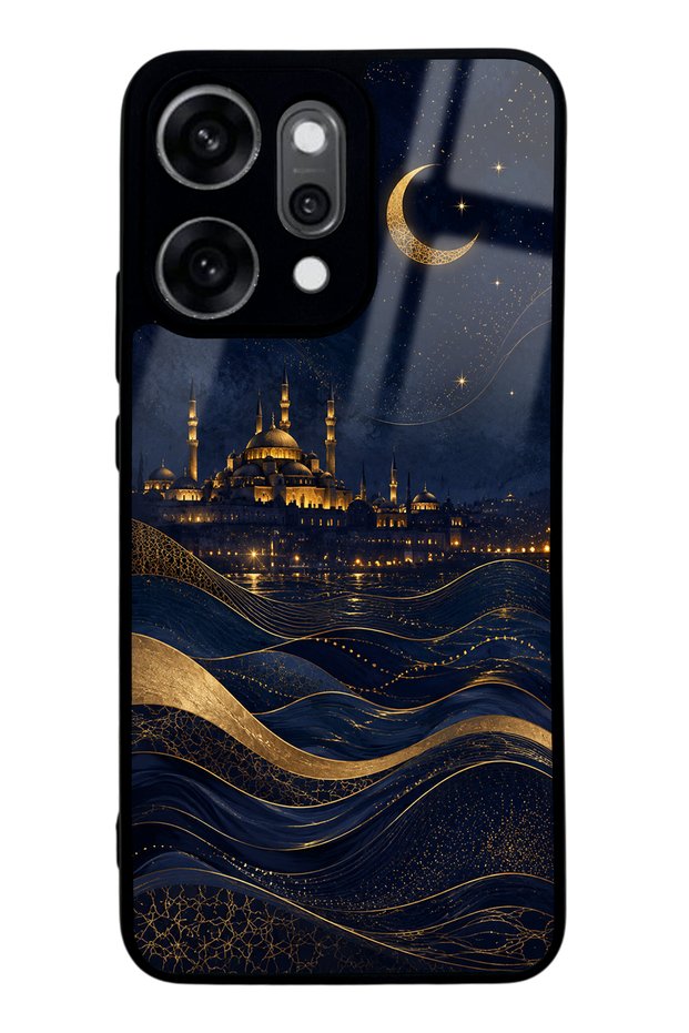 Oppo Reno 14 Pro Golden Crescent Bosphorus Design Glossy Phone Case