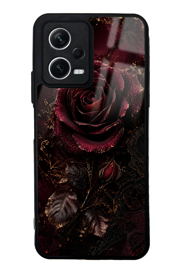 Xiaomi Redmi Note 12 5g Midnight Velvet Rose Design Glossy Phone Case
