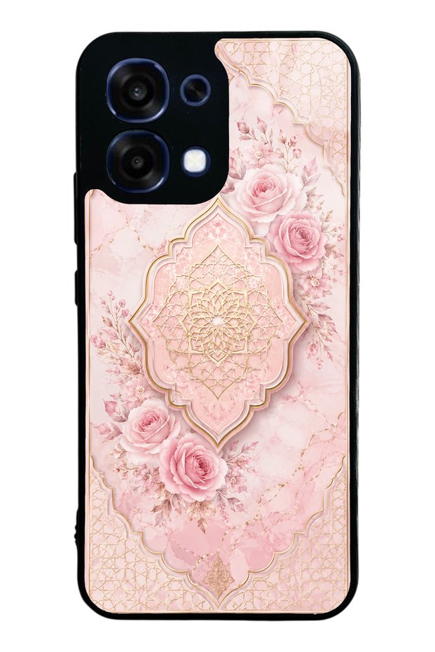 Oppo A6 Pro Glossy Phone Case with Blush Ottoman Rose Design