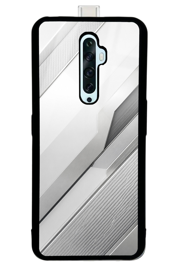 Oppo Reno 2Z Silver Titanium Edge Design Glossy Phone Case