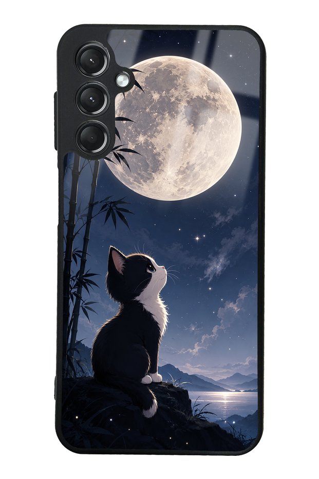 Samsung A24 Moon Guardian Kitty Design Glossy Phone Case
