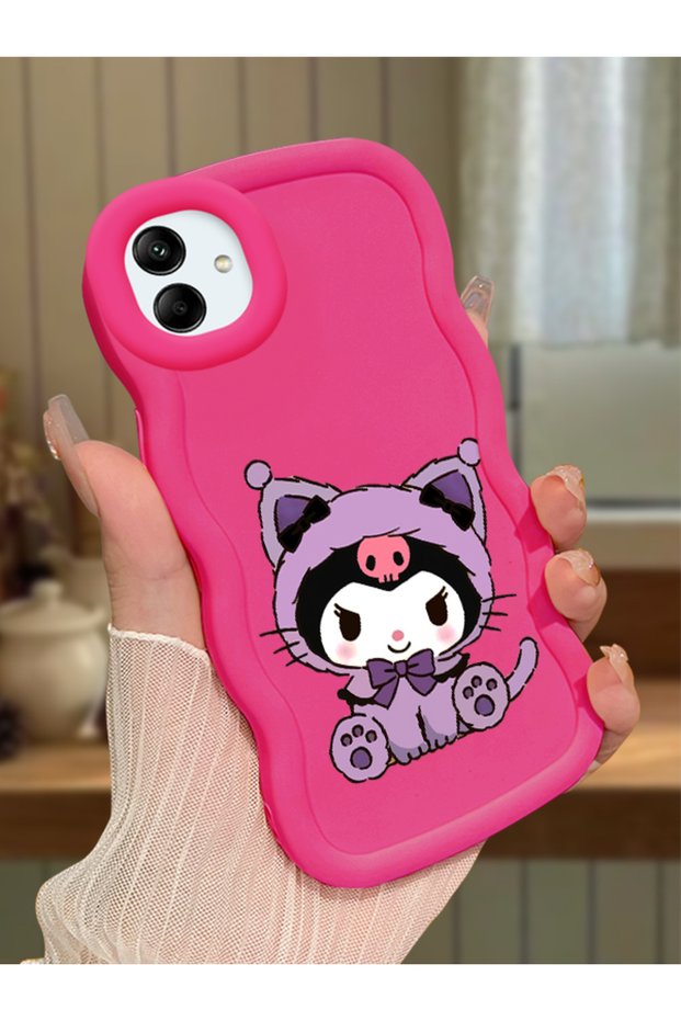 Samsung Galaxy A04 Compatible Case Camera Protector Red Silicone Couple Phone Case Kuromi Pattern